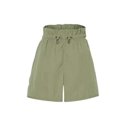 Shorts con vita alta stile sacchetto di carta con coulisse colore Verde