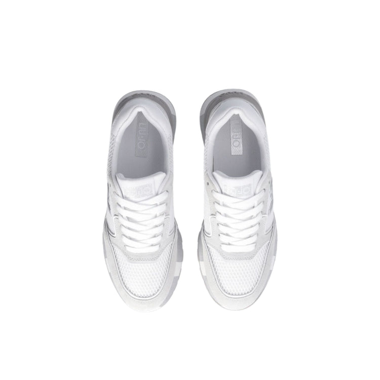 Immagine superiore Sneakers con lacci piatti colore Bianco