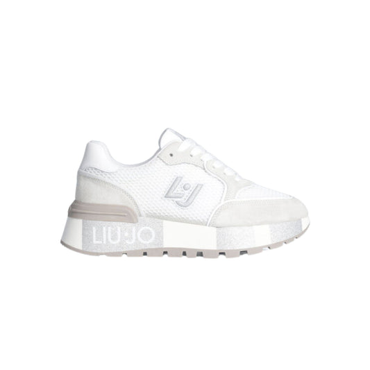 Sneakers con platform glitterata colore Bianco