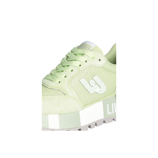 Dettaglio ravvicinato Sneakers con platform glitterata colore Verde