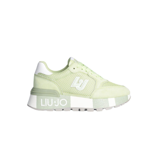Sneakers con platform glitterata colore Verde