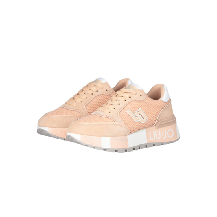 Sneakers con platform glitterata colore Rosa