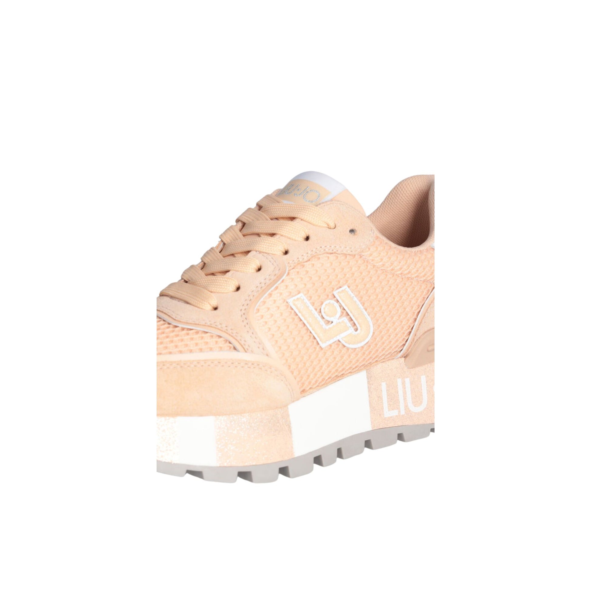 Dettaglio ravvicinato Sneakers con platform glitterata colore Rosa