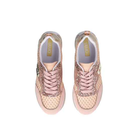Immagine superiore Sneakers in tessuto traforato con dettaglio glitter e suola platform
