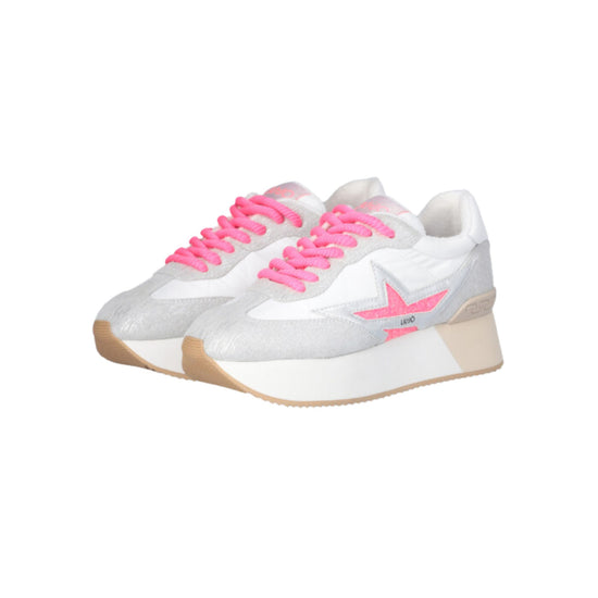 Sneakers con stella glitterata colore Fucsia