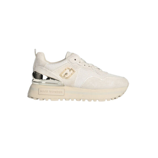 Women's platform sneakers in mesh and suede