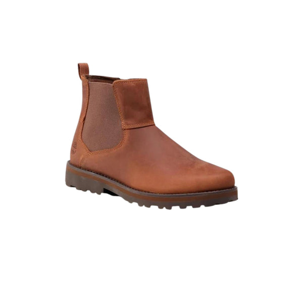 Immagine a tre quarti Stivaletto in pelle con inserto elastico