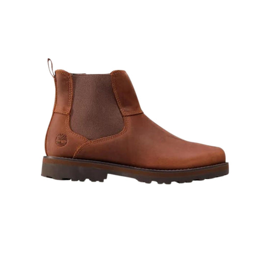 Immagine laterale Stivaletto in pelle con inserto elastico sul lato