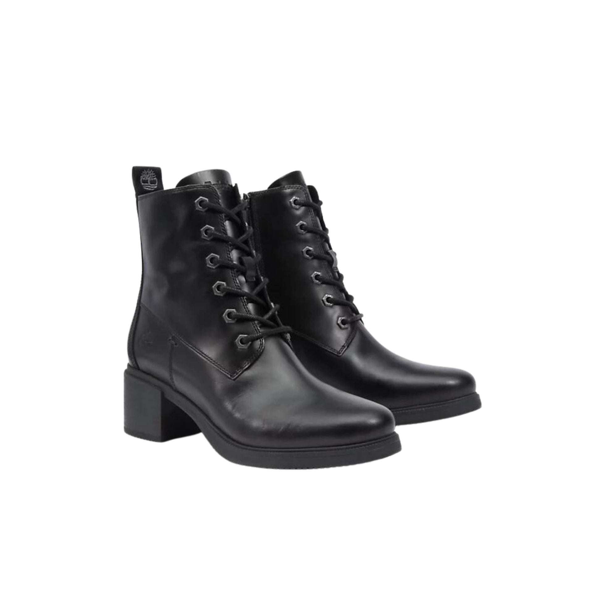 Stivaletto Donna in pelle con lacci e zip laterale