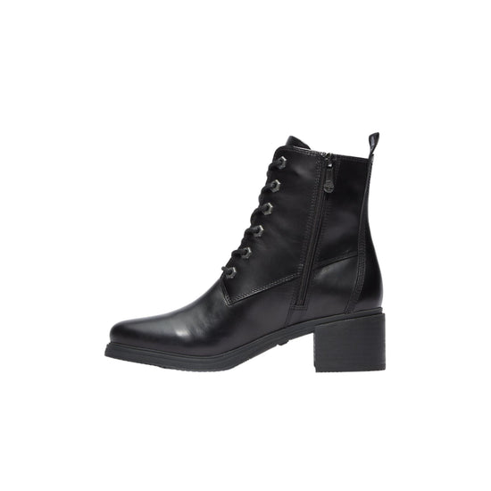 Stivaletto Donna in pelle con lacci e zip laterale