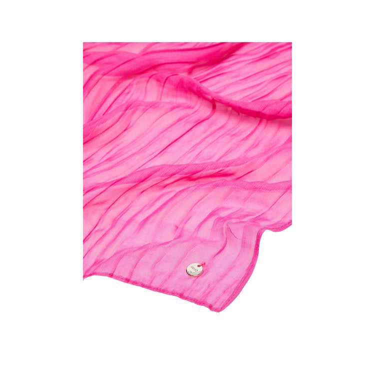 Dettaglio ravvicinato Stola plissettata semitrasparente colore Fucsia