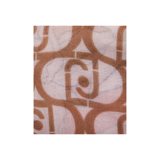Dettaglio ravvicinato Stola in tessuto con fibre di bamboo e stampa a fiori colore Nude