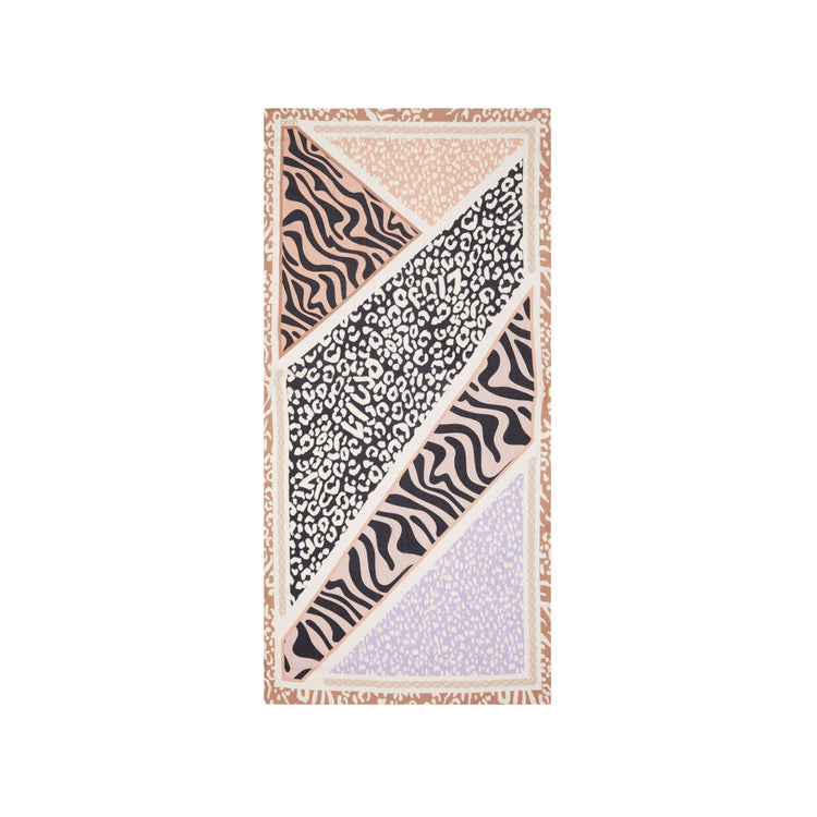 Stola con stampa funky animalier all over colore Beige