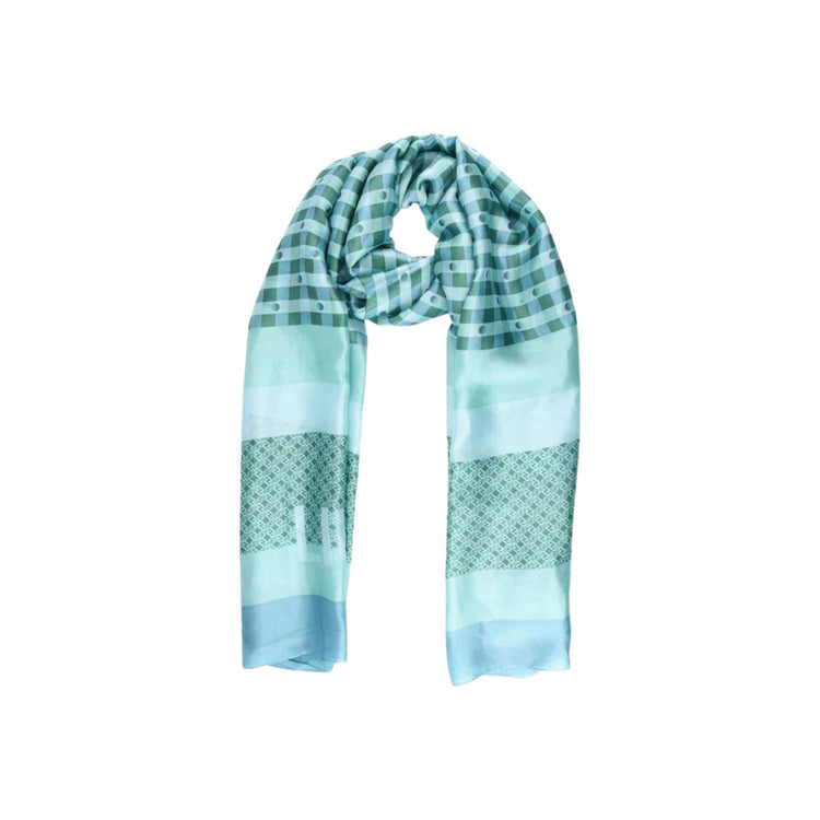 Pashmina Donna stampa geometrica con logo