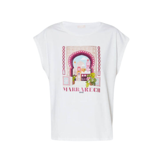 T-shirt con stampa "Marrakesh" sul petto