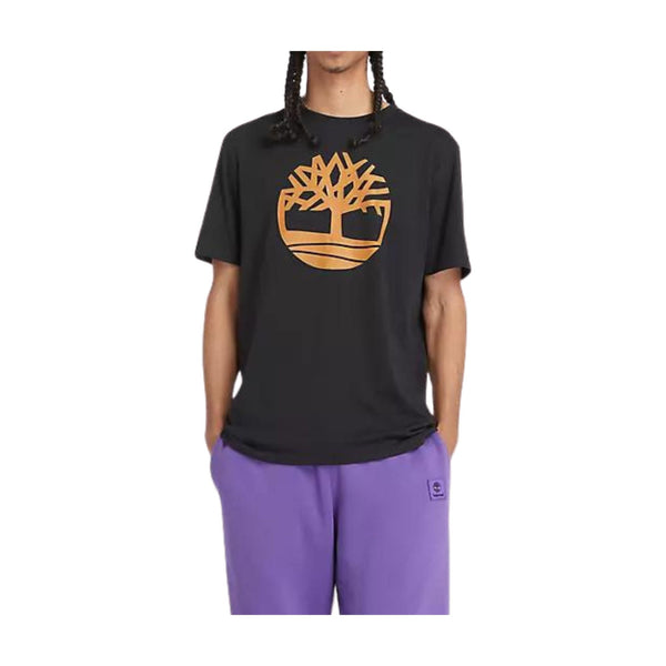 T-shirt Uomo Nera Logo Albero Kennebec River modello frontale
