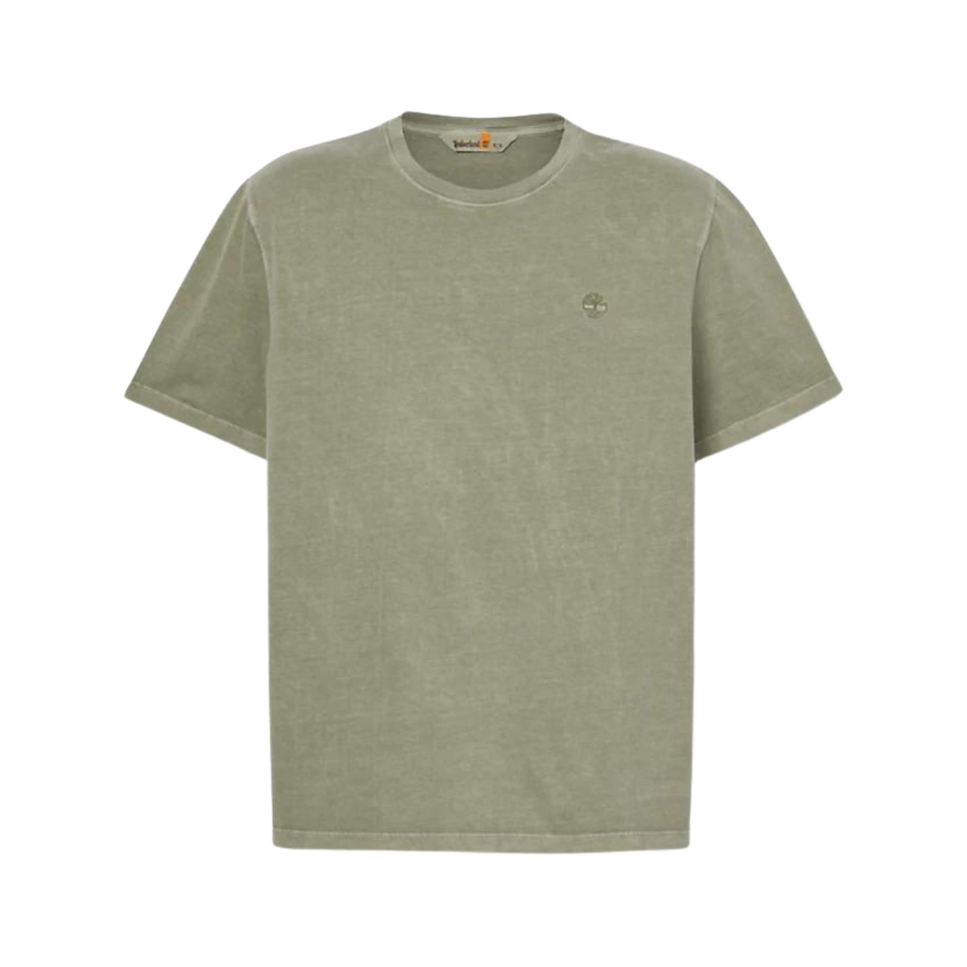 T-shirt in cotone con logo ricamato sul petto colore Verde