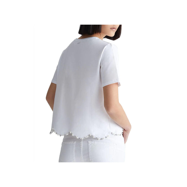 T-shirt femme avec ourlet ondulé