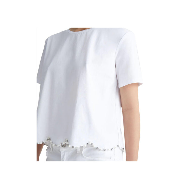 T-shirt femme avec ourlet ondulé