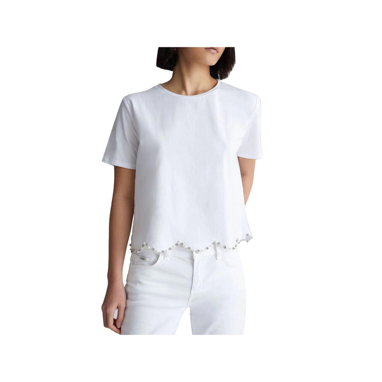 T-shirt femme avec ourlet ondulé