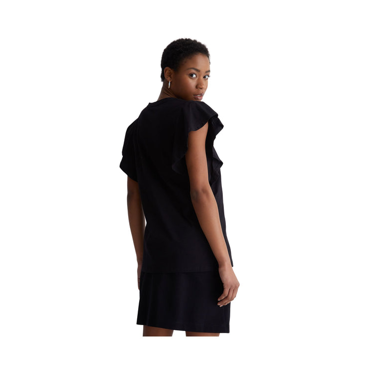 Eco-sustainable T-shirt with rhinestones - Black