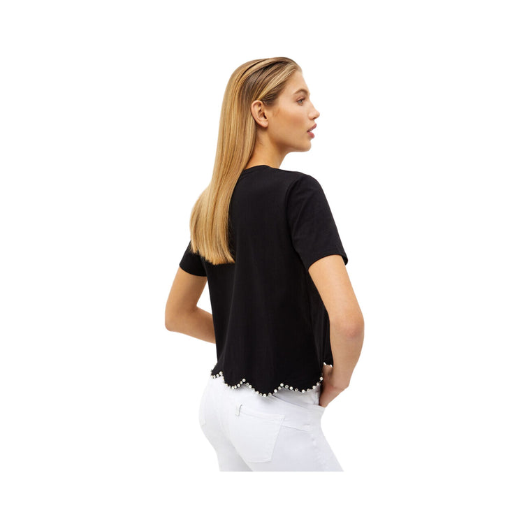 T-shirt femme avec ourlet ondulé