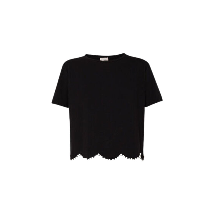 T-shirt femme avec ourlet ondulé