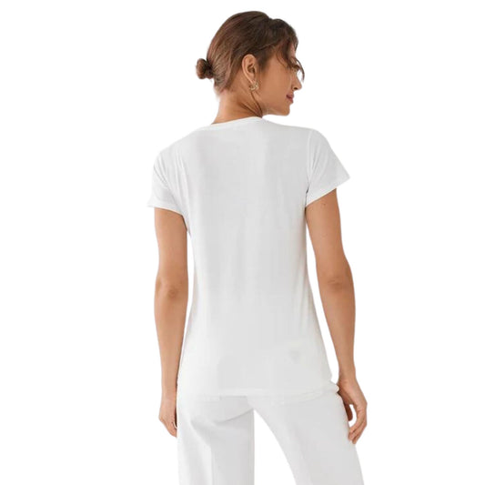 T-shirt Donna con strass a forma di tasca