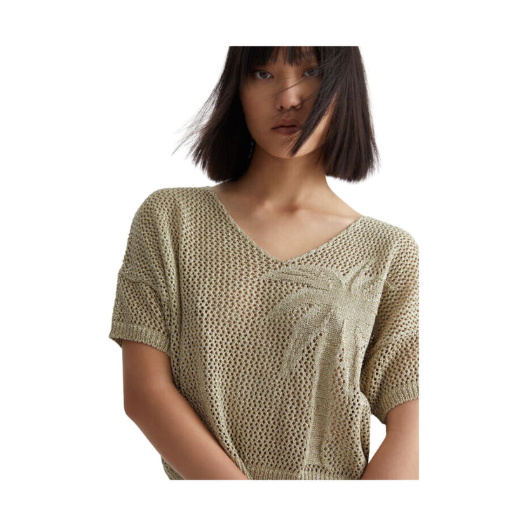 Women's T-shirt with mesh effect