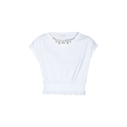 T-shirt femme avec applications de bijoux