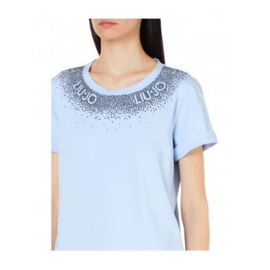 T-shirt Donna in cotone con strass