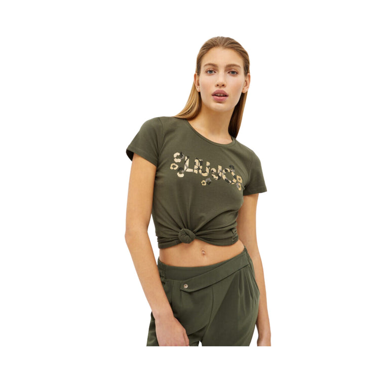 T-shirt femme avec logo strass