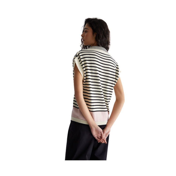 Women's striped knitted T-shirt