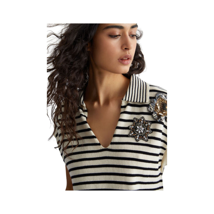 Women's striped knitted T-shirt