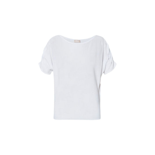 Women's sweater with gathered sleeves