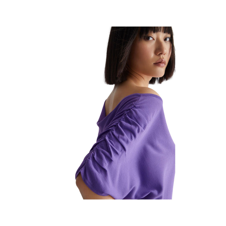 Pull femme manches froncées