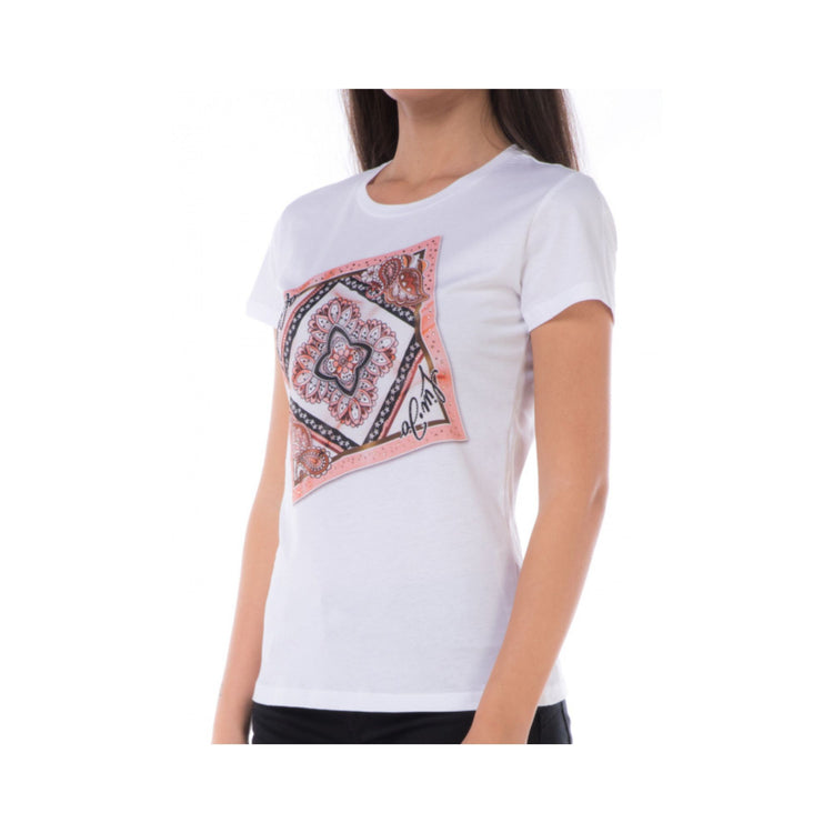 Women's T-shirt with scarf print