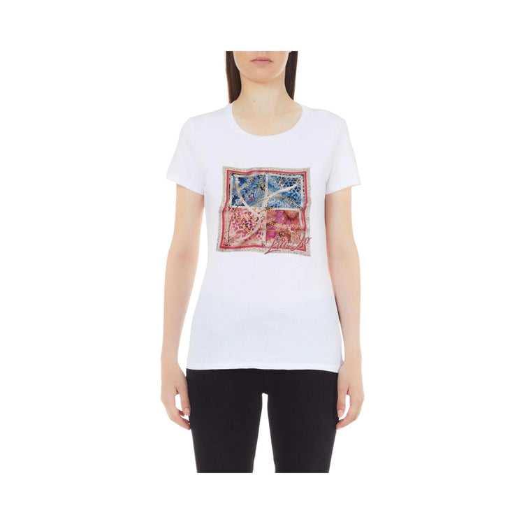Women's T-shirt with scarf print