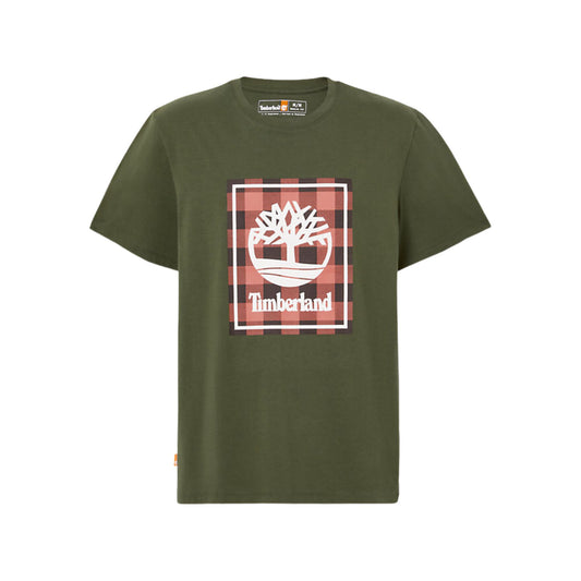 T-shirt Uomo con stampa logo scozzese