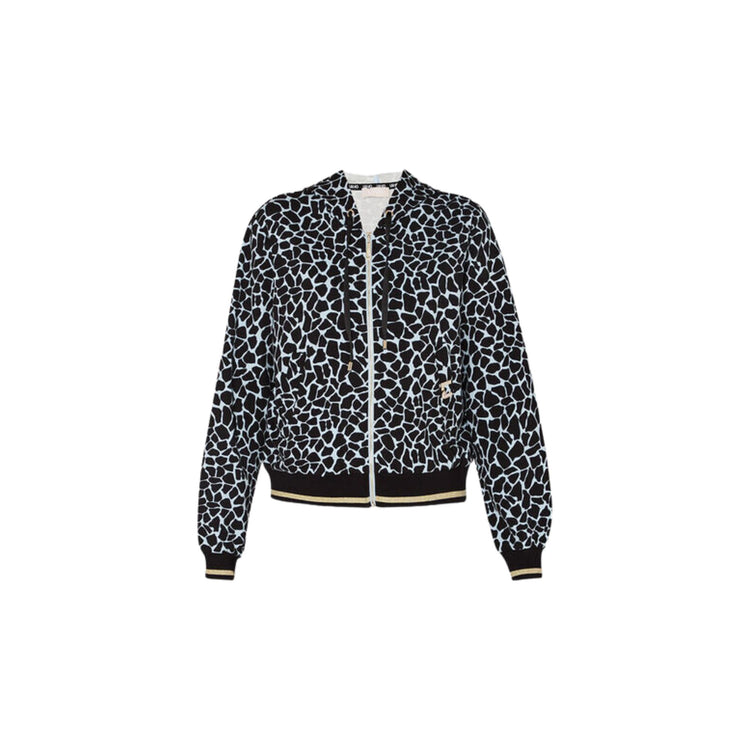 Felpa Donna con stampa animalier e zip