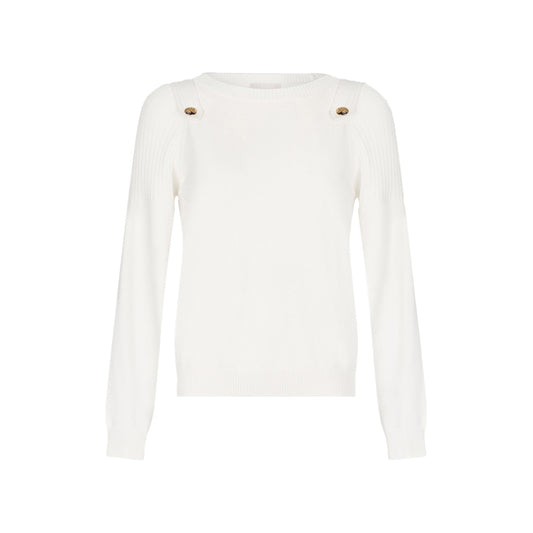 Maglia Donna Bianca con bottoni logati