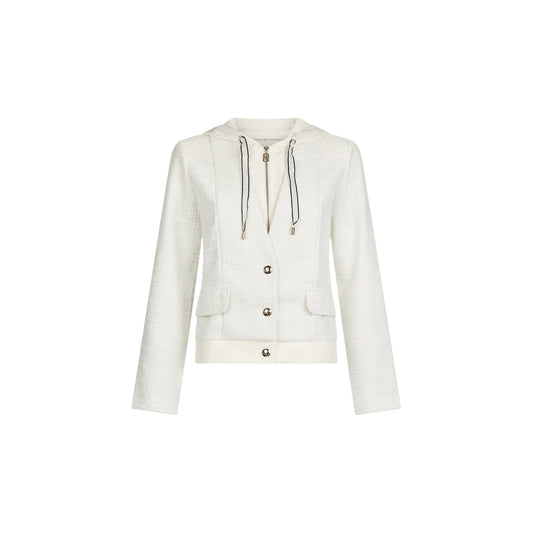Giacca bouclé Donna con cappuccio Bianco