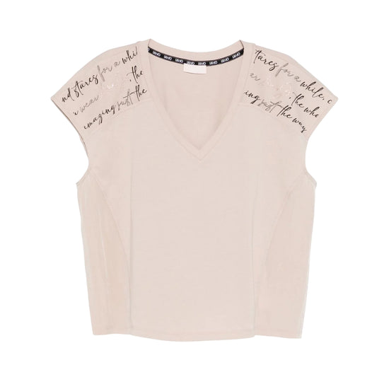 T-shirt Donna a tinta unita con scollo a V