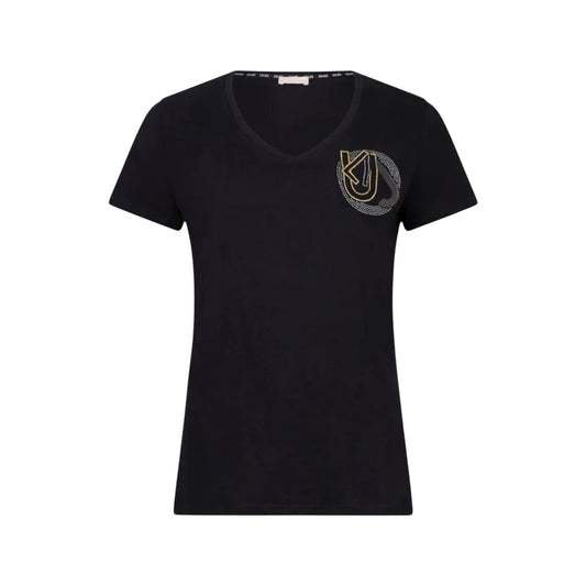 T-shirt Donna con logo con strass sul petto
