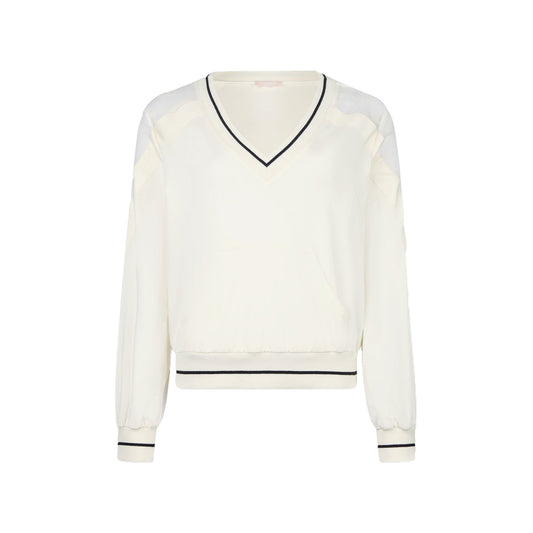 Felpa Donna con scollo a V Bianco