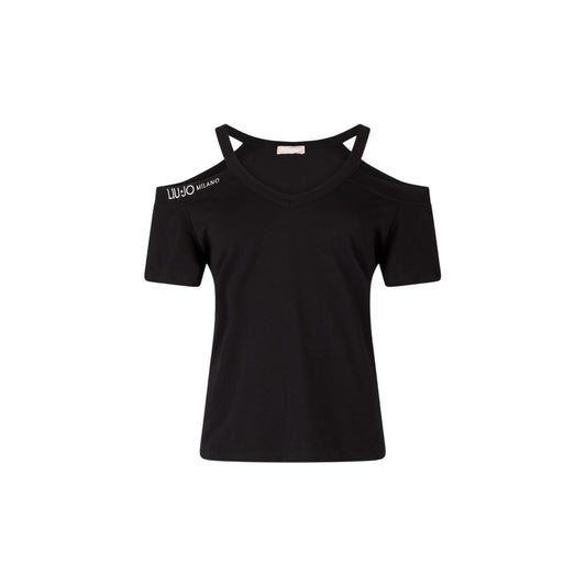 T-shirt Donna con motivo cut out Nero