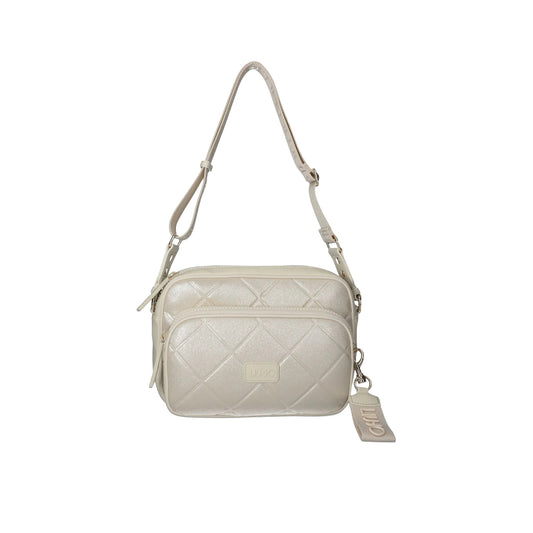 Borsa donna a tracolla matelassé color oro chiaro