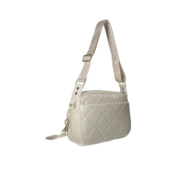Borsa donna a tracolla matelassé color oro chiaro retro