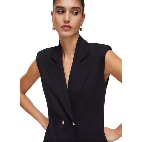 Gilet da Donna nero con spalline imbottite dettaglio