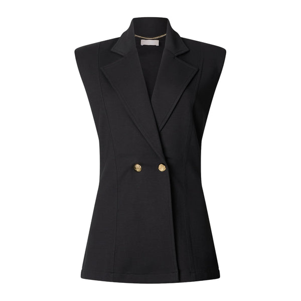 Gilet da Donna nero con spalline imbottite